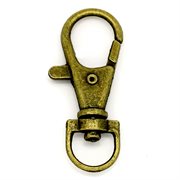Karabinlås med drejeled. Antik bronze. 37 mm